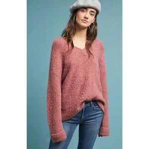 ANTHROPOLOGIE NUBBY SOFT SLEEPING ON SNOW SWEATER